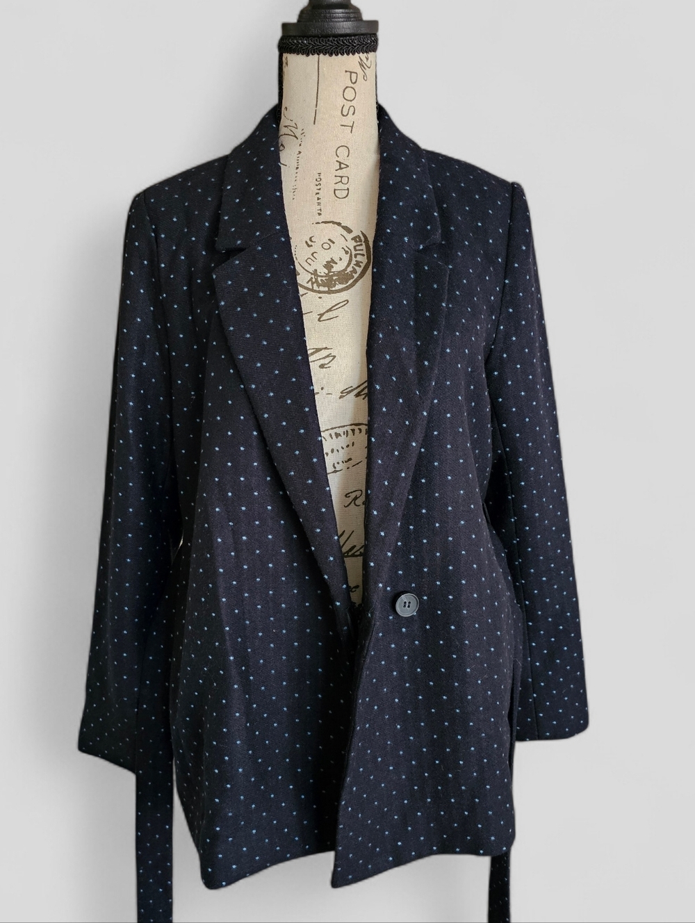 FRNCH Women's Black Polka Dot Blazer